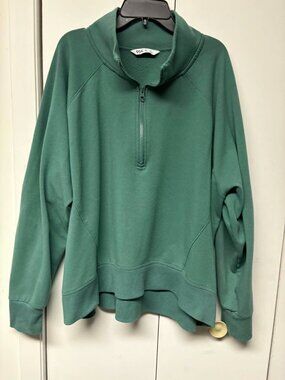 DSG Womens XL quarter zip sweatashirt green